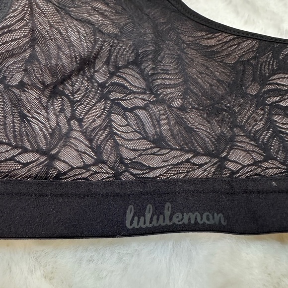 lululemon athletica Sheer Black Leaf Pattern Bralette-no tag but never been used - Picture 2 of 7